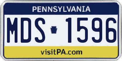 PA license plate MDS1596
