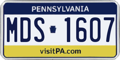 PA license plate MDS1607