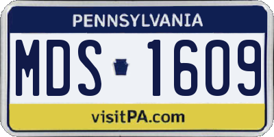 PA license plate MDS1609