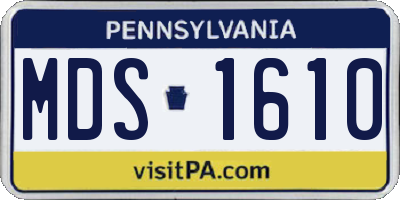 PA license plate MDS1610