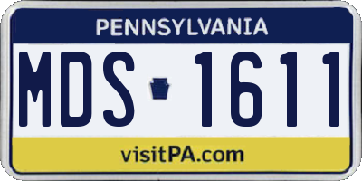 PA license plate MDS1611