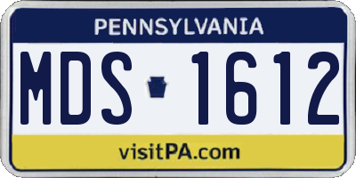 PA license plate MDS1612