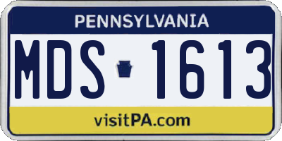 PA license plate MDS1613