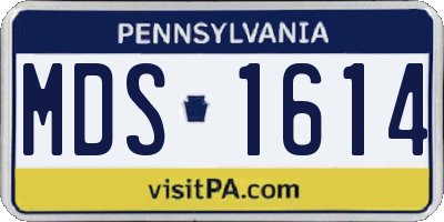 PA license plate MDS1614