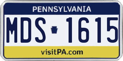 PA license plate MDS1615