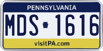 PA license plate MDS1616