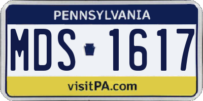 PA license plate MDS1617