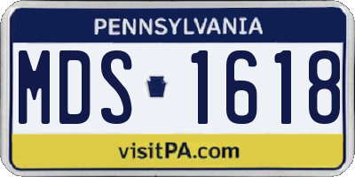 PA license plate MDS1618