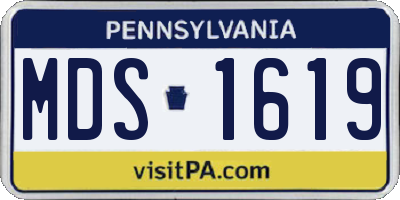 PA license plate MDS1619