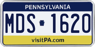 PA license plate MDS1620