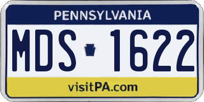 PA license plate MDS1622