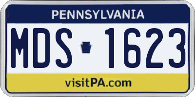 PA license plate MDS1623
