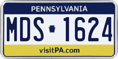 PA license plate MDS1624