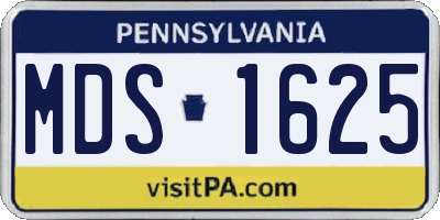 PA license plate MDS1625