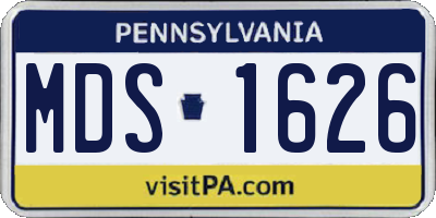 PA license plate MDS1626