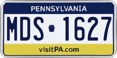 PA license plate MDS1627