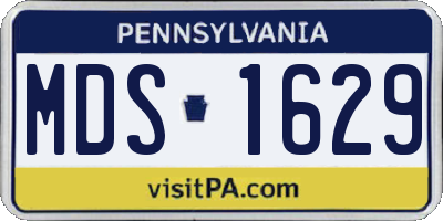 PA license plate MDS1629