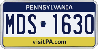 PA license plate MDS1630