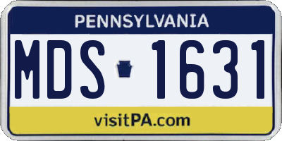 PA license plate MDS1631
