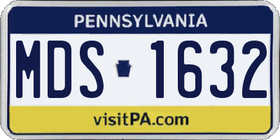 PA license plate MDS1632