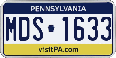 PA license plate MDS1633