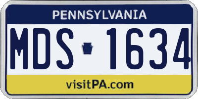 PA license plate MDS1634
