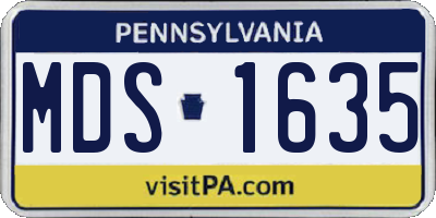 PA license plate MDS1635