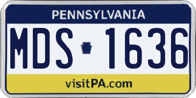 PA license plate MDS1636