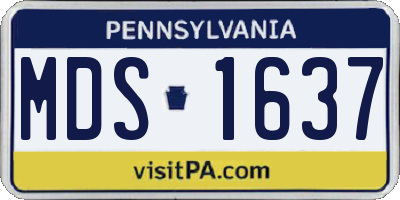 PA license plate MDS1637