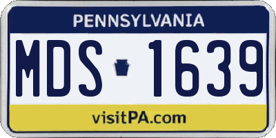 PA license plate MDS1639