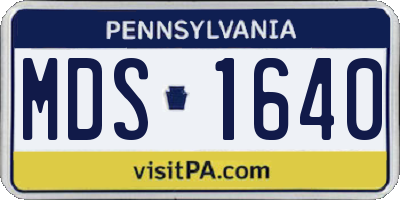 PA license plate MDS1640