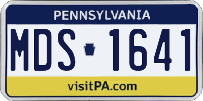 PA license plate MDS1641