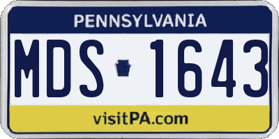 PA license plate MDS1643