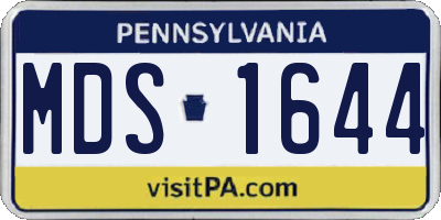PA license plate MDS1644