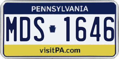 PA license plate MDS1646