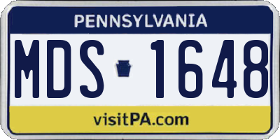 PA license plate MDS1648