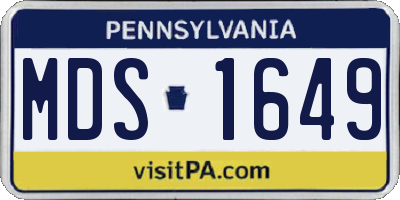 PA license plate MDS1649