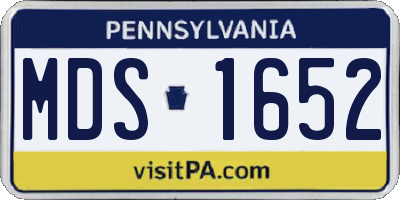 PA license plate MDS1652