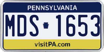 PA license plate MDS1653