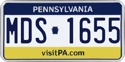 PA license plate MDS1655