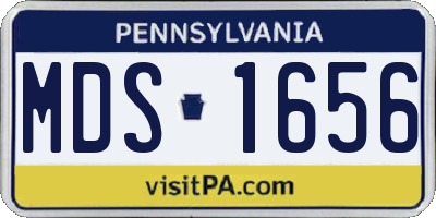 PA license plate MDS1656