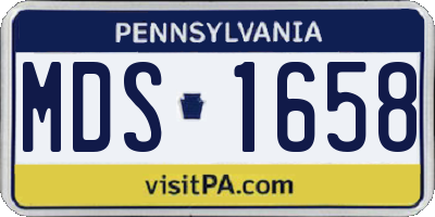 PA license plate MDS1658