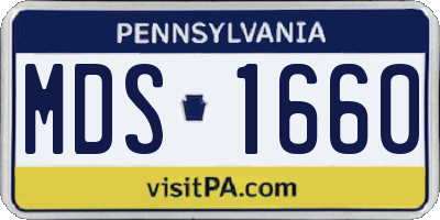 PA license plate MDS1660