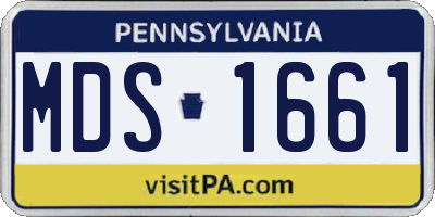 PA license plate MDS1661