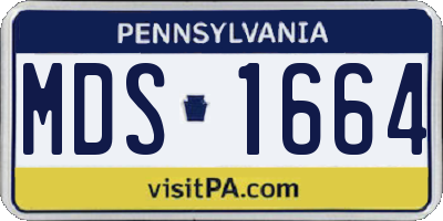 PA license plate MDS1664