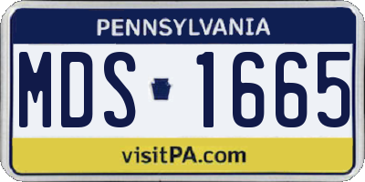 PA license plate MDS1665