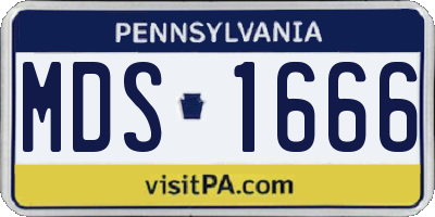 PA license plate MDS1666