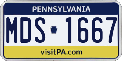 PA license plate MDS1667