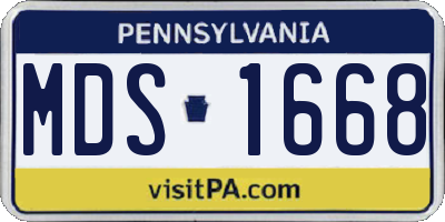 PA license plate MDS1668