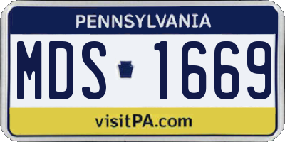 PA license plate MDS1669